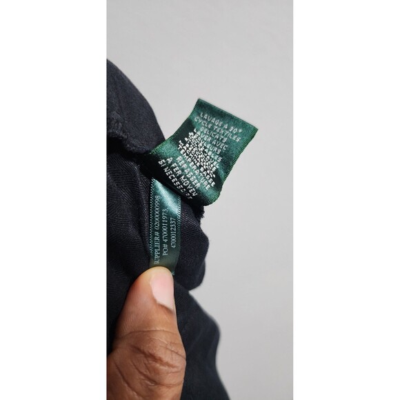 Lauren Ralph Lauren Womens Cropped Pants Sz Large Black Linen Blend Pull On - Picture 13 of 14